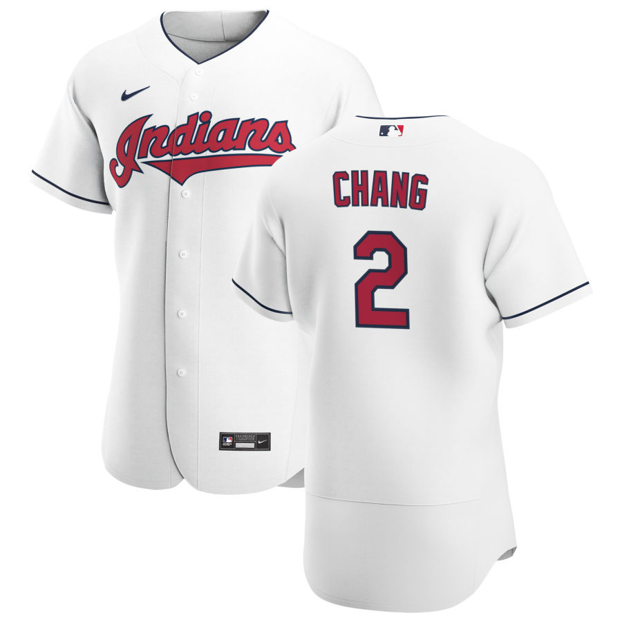 Cleveland Indians #2 Yu Chang Men Nike White Home 2020 Authentic Team MLB Jersey->baltimore ravens->NFL Jersey